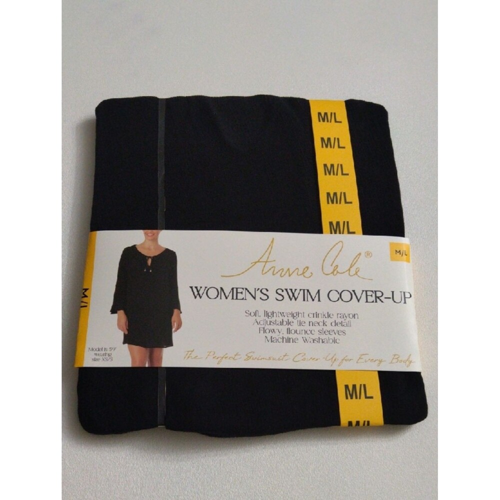 Anne Cole Black Women's Swim Cover-Up NEW SIZE M/L - Picture 1 of 5